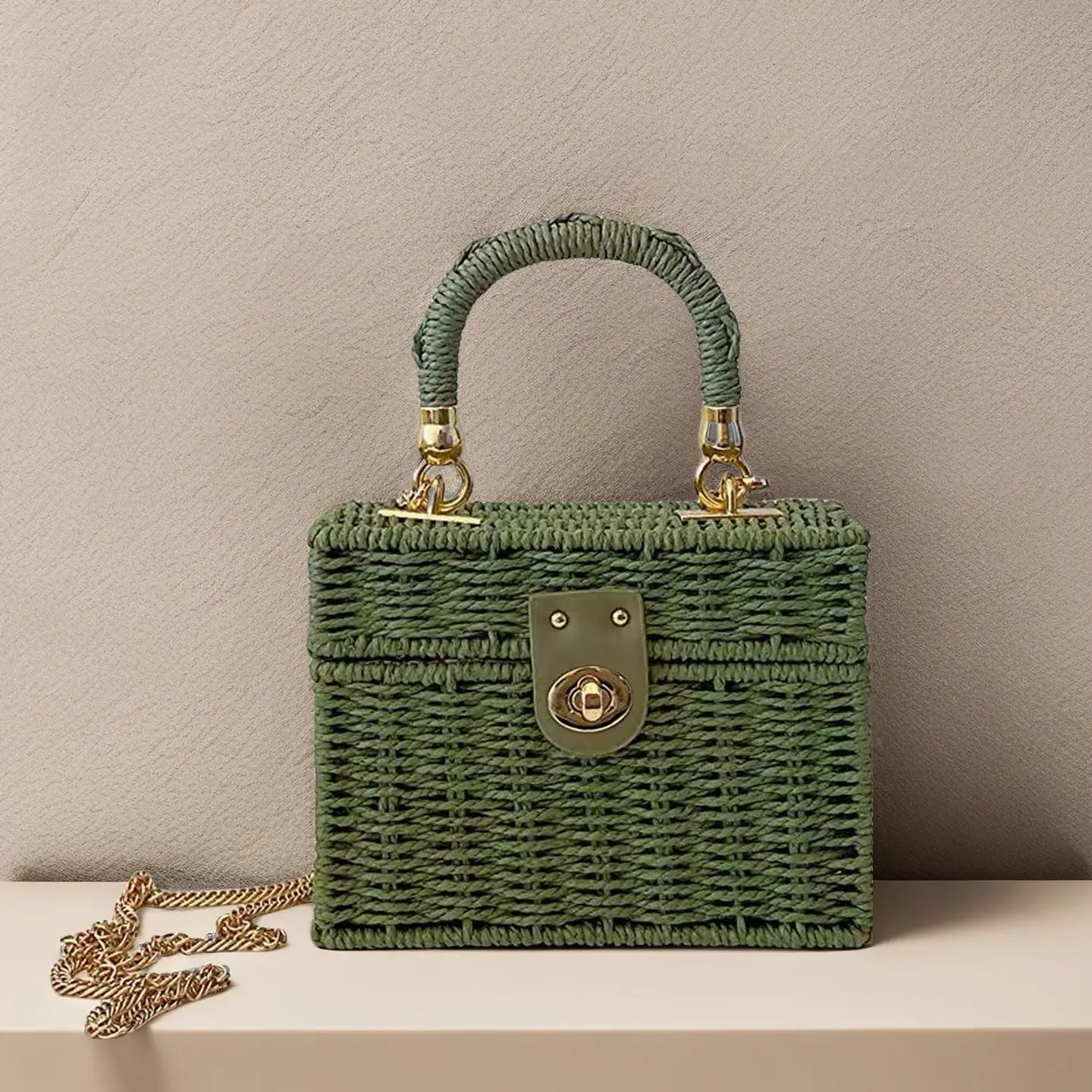Handwoven Straw Crossbody Bag