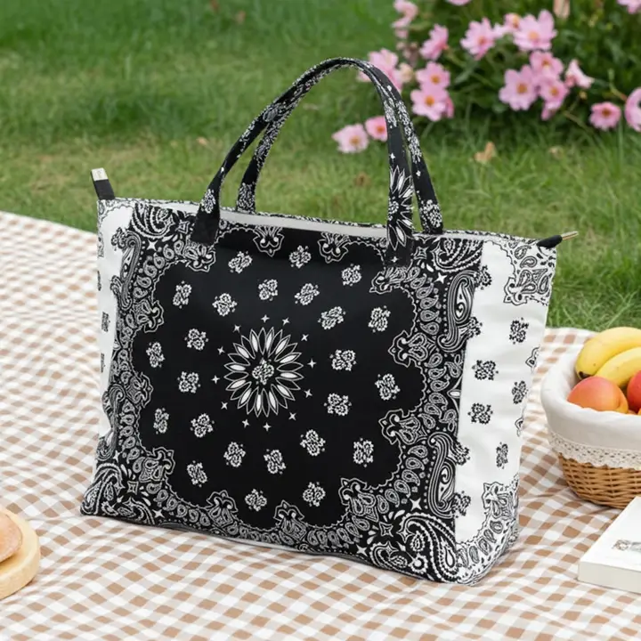 Bandana Print Canvas Tote