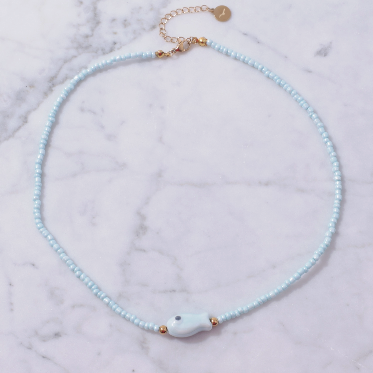 Good Luck Fish Bahama Wood Bead Necklace