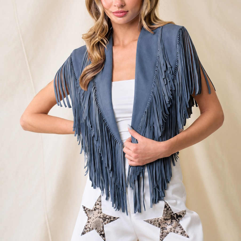 Western Fringe Suede Collar / Shrug