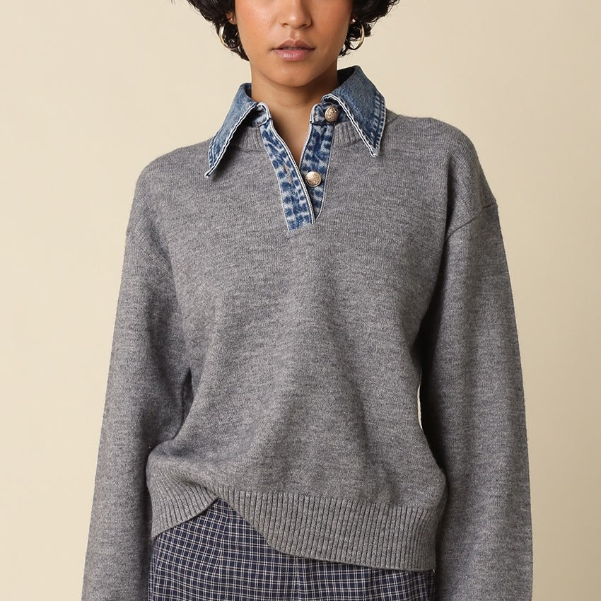 Emely Contrast Knit Top