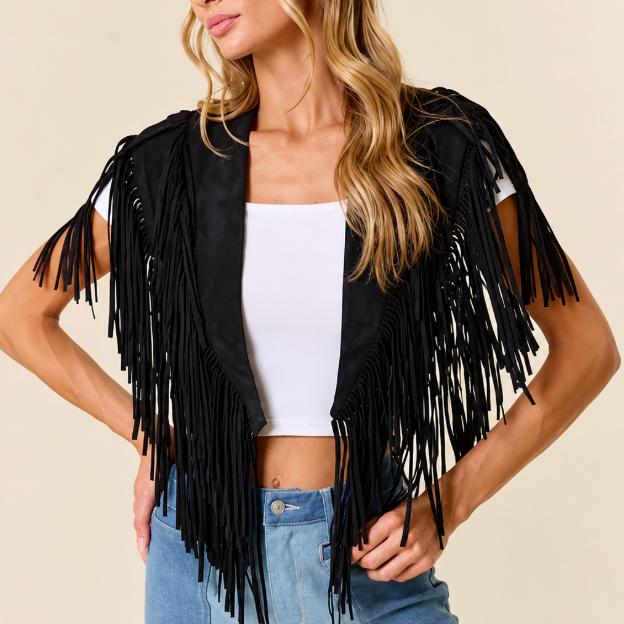 Western Fringe Suede Collar / Shrug
