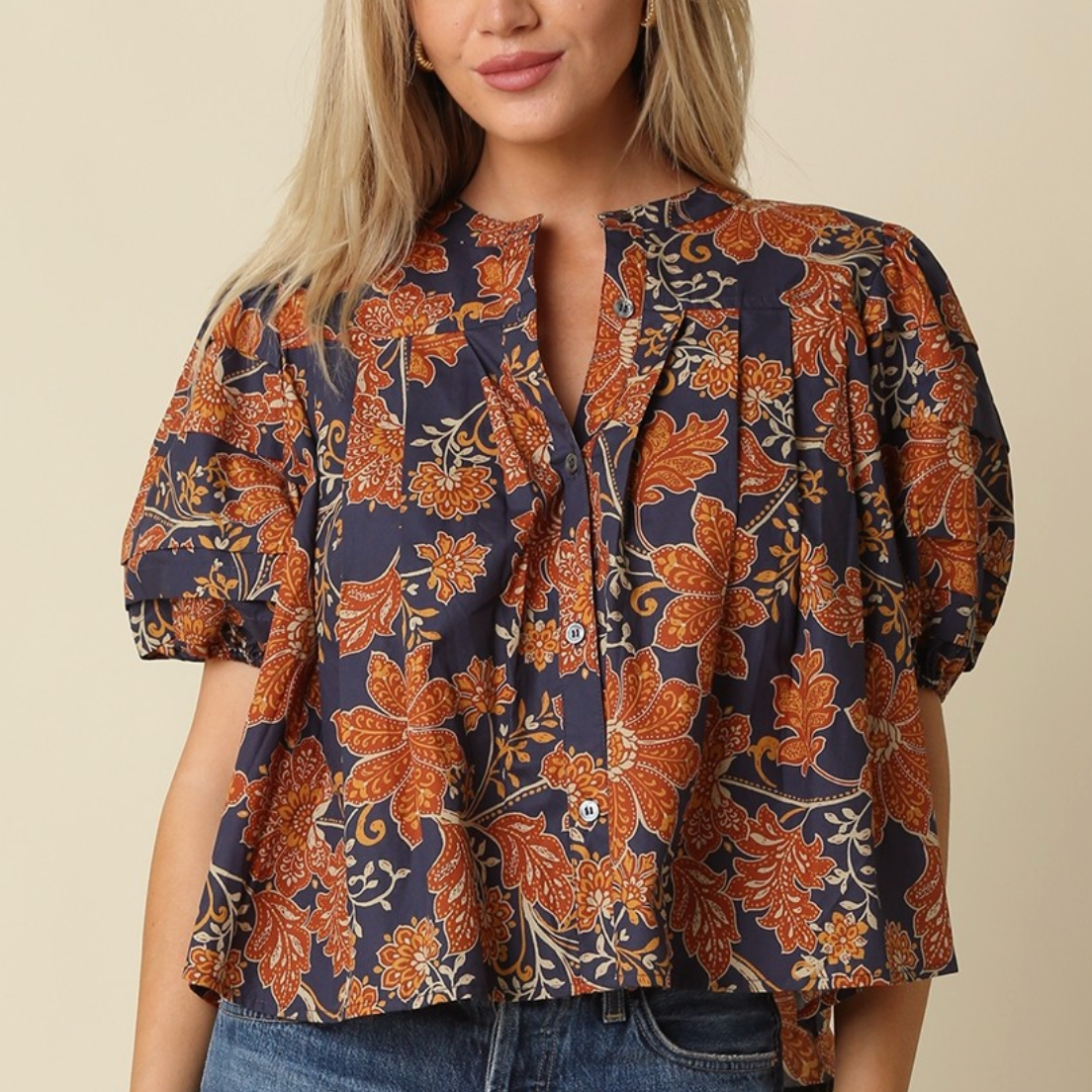 Zoey Floral Puff Sleeve Blouse