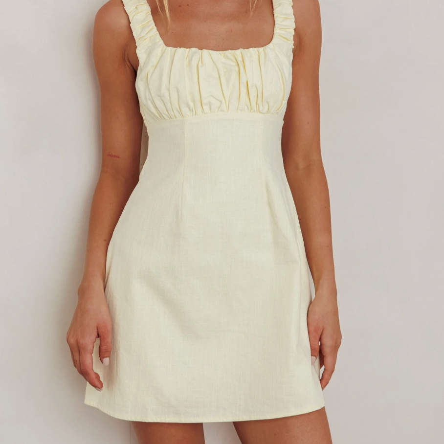 Square Neck Babydoll Mini Dress