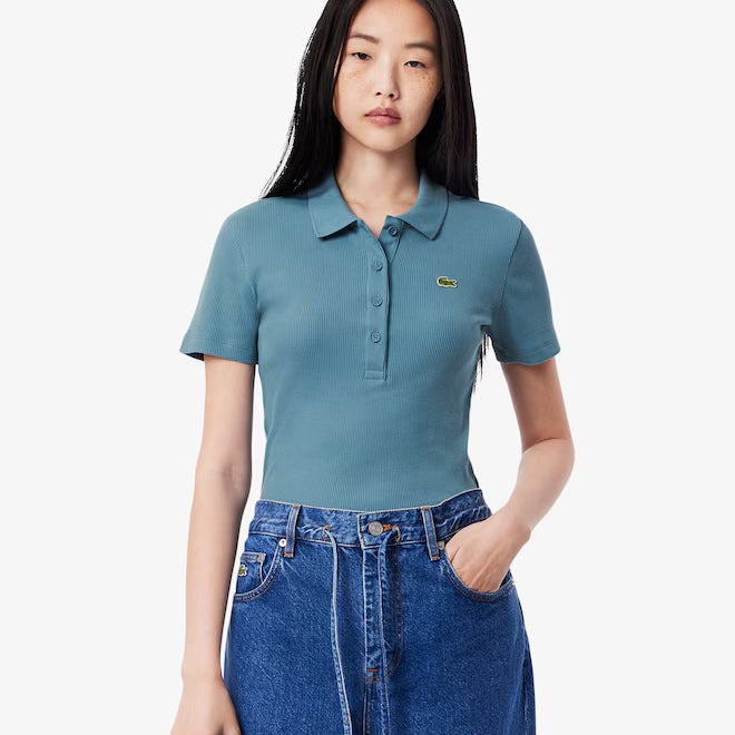 Slim Fit Ribbed Polo