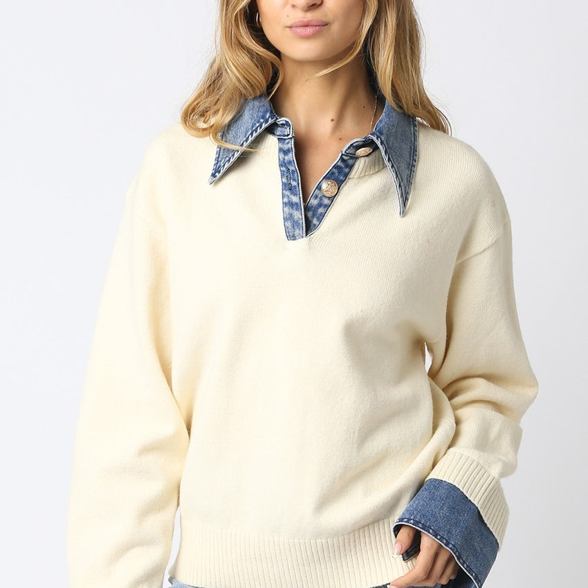 Emely Contrast Knit Top