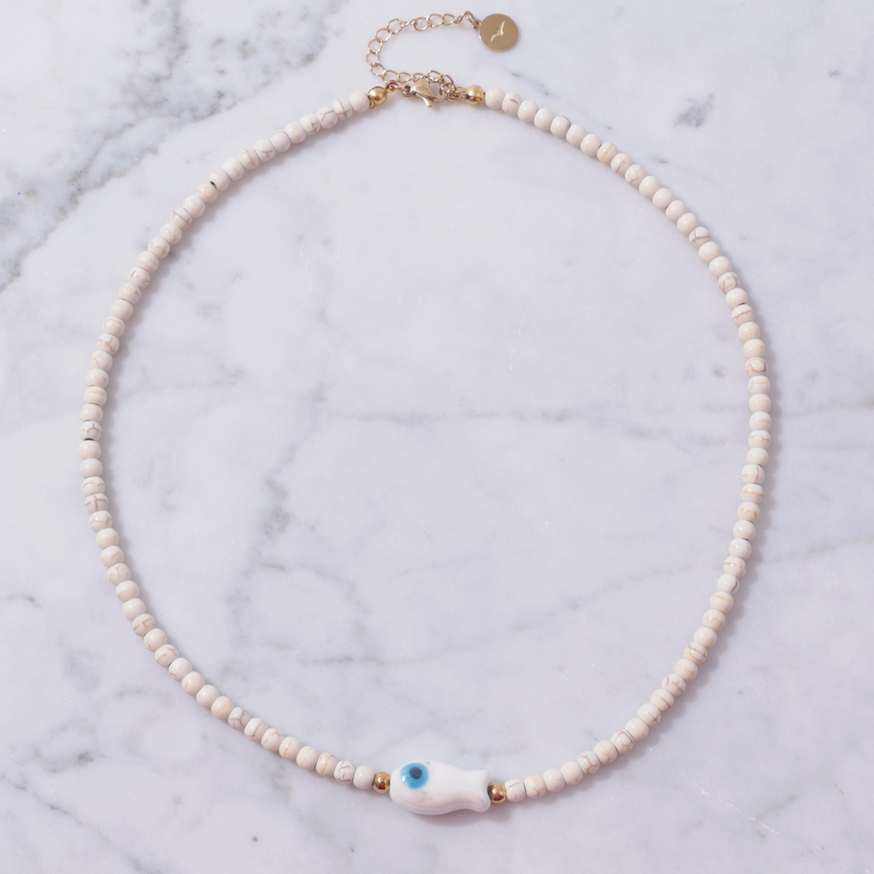 Good Luck Fish Bahama Wood Bead Necklace