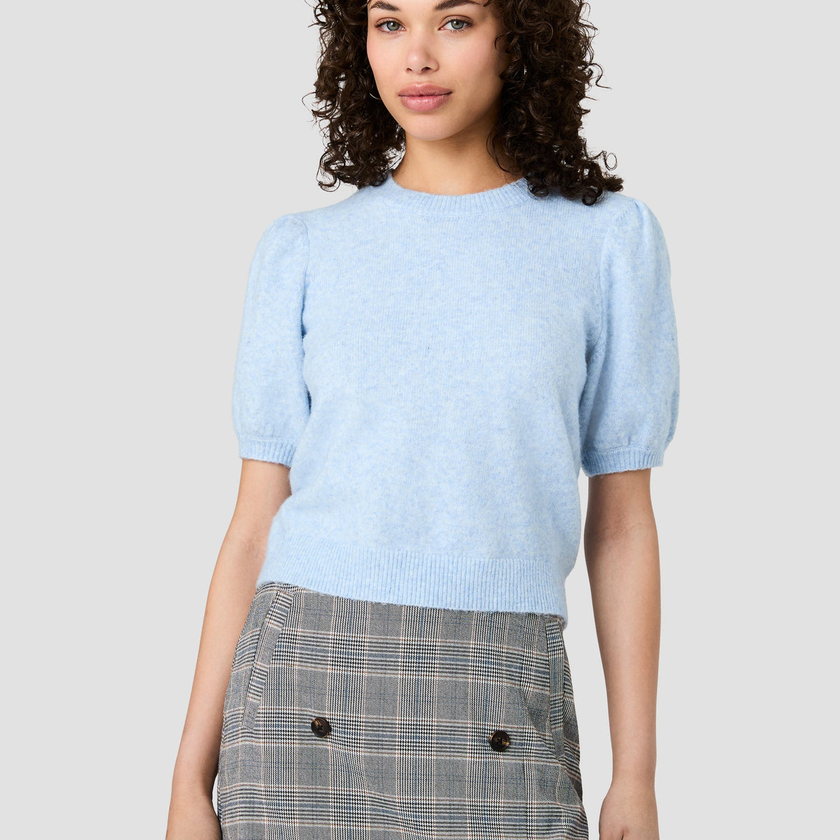 Yulia Knit Puff Sleeve Top