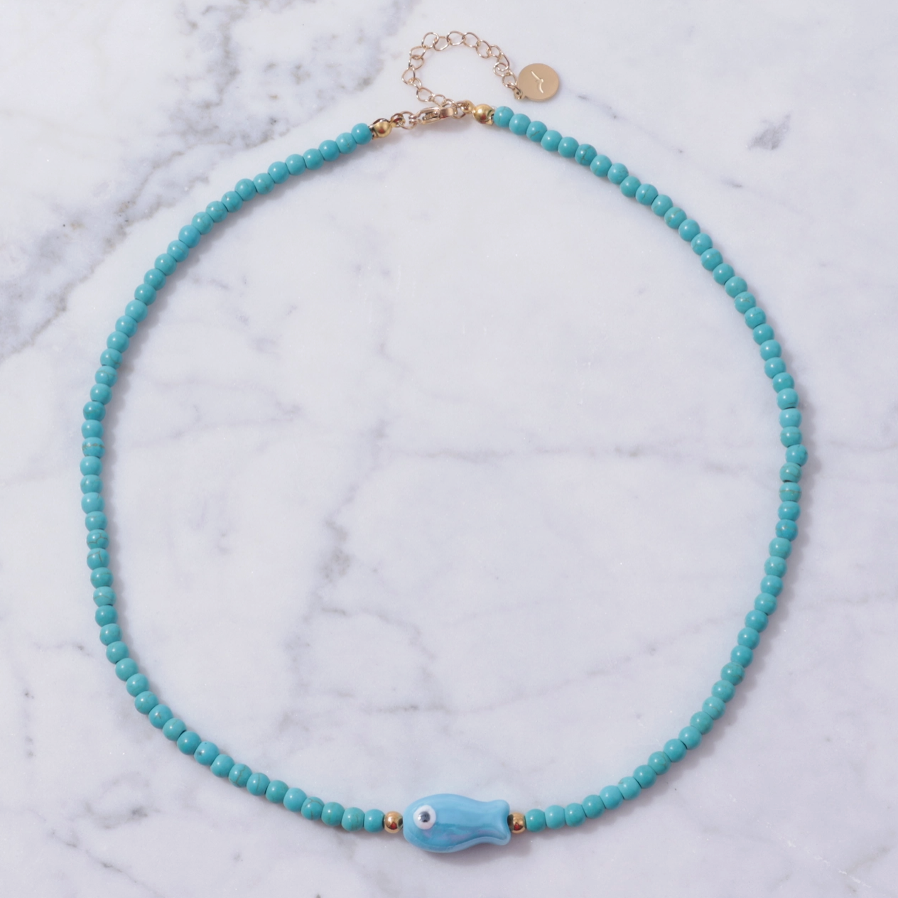 Good Luck Fish Bahama Wood Bead Necklace