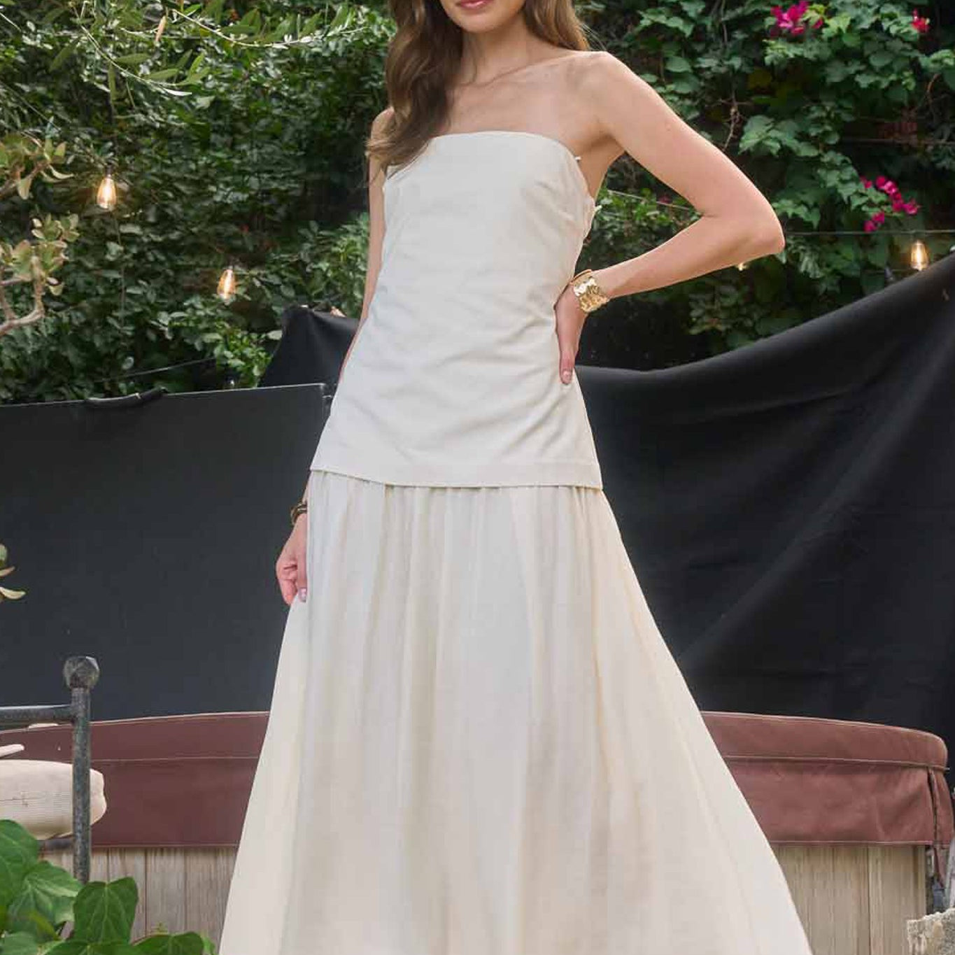 midi tube top dress Large / White Oatmeal