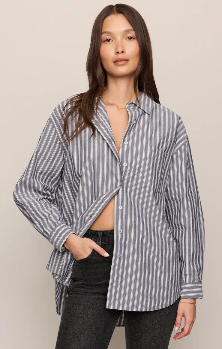 THE GALLERY STRIPED BUTTON UP