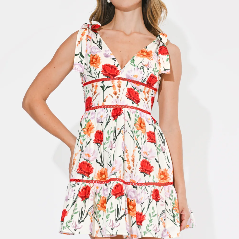 fit and flare floral mini dress Wrenlee Floral Fit & Flare Mini Dress – II Brunettes