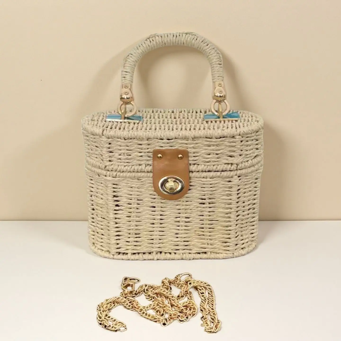 Handwoven Straw Crossbody Bag