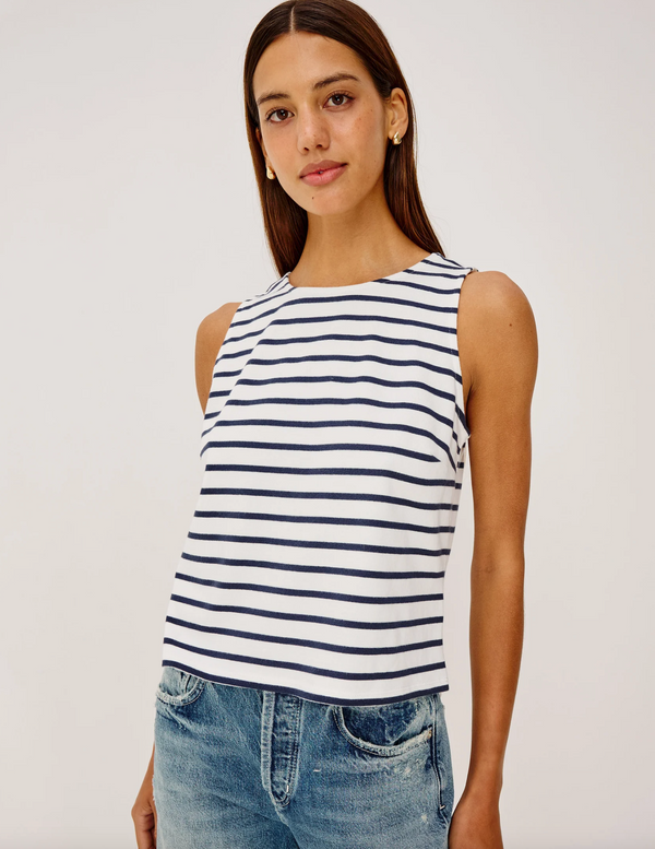 Grace Knit in Ivory Navy Stripe