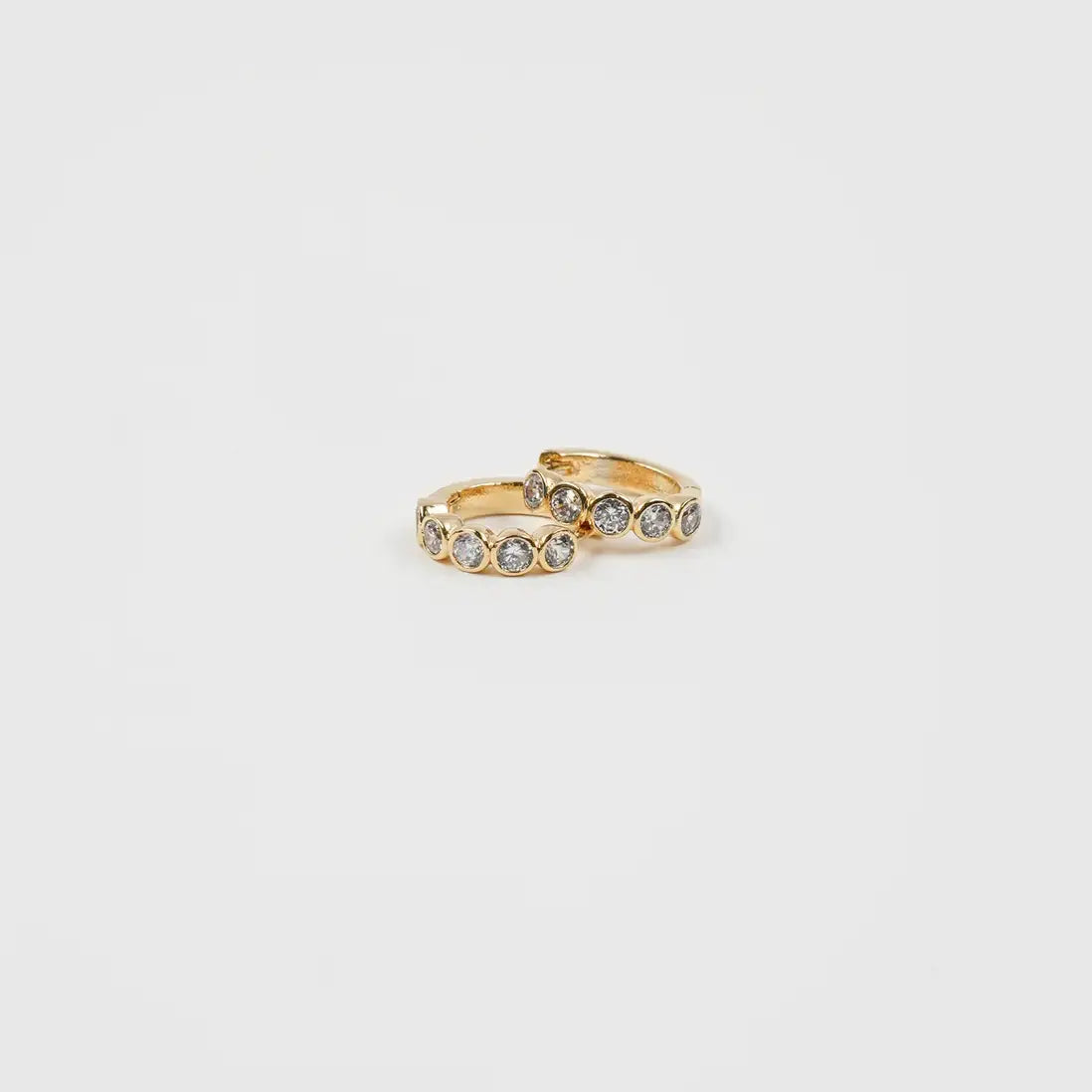 BG 18K Gold Diamond Huggies