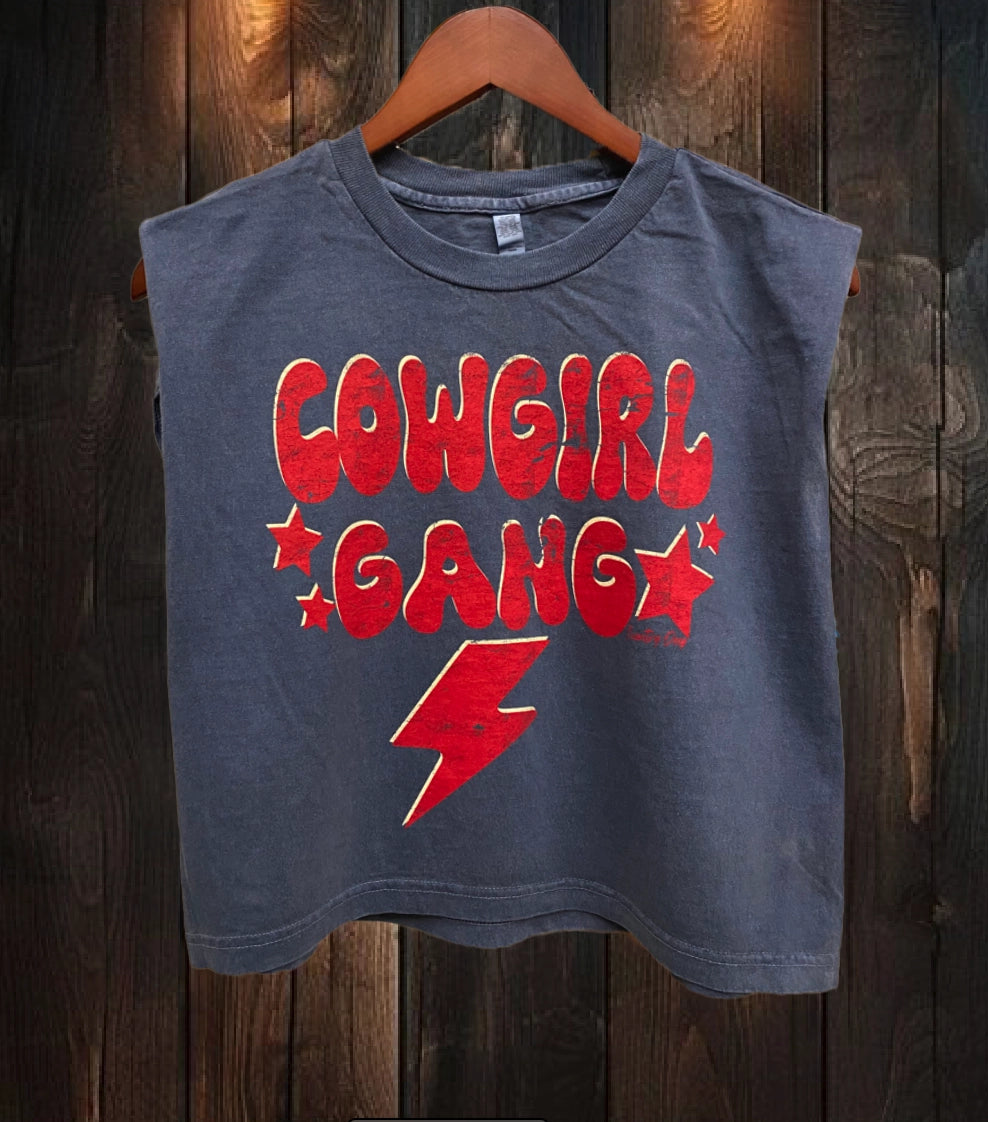 Cowgirl Gang Boxy Midriff Muscle Top