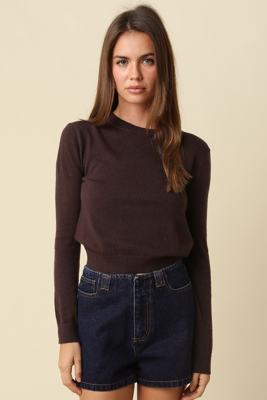 Sally Cropped Crew Neck Sweater