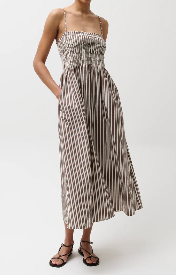 Bianca Dress in Java Stripe