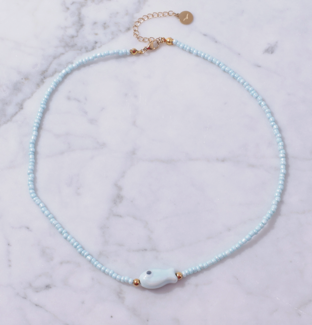 Good Luck Fish Bahama Wood Bead Necklace