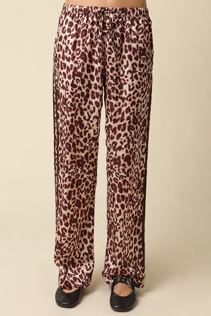 Stella Leopard Stipe Satin Pants
