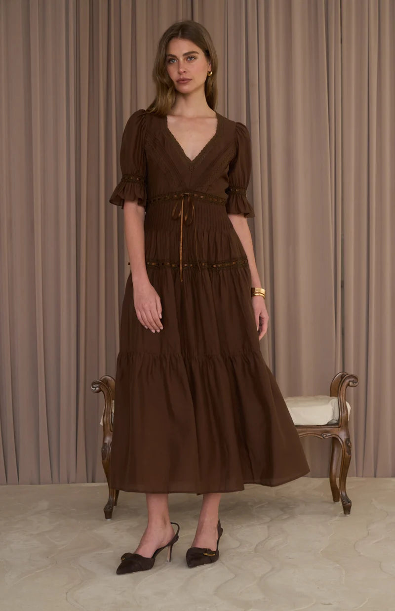 Sweetheart Neck Tier Midi Dress