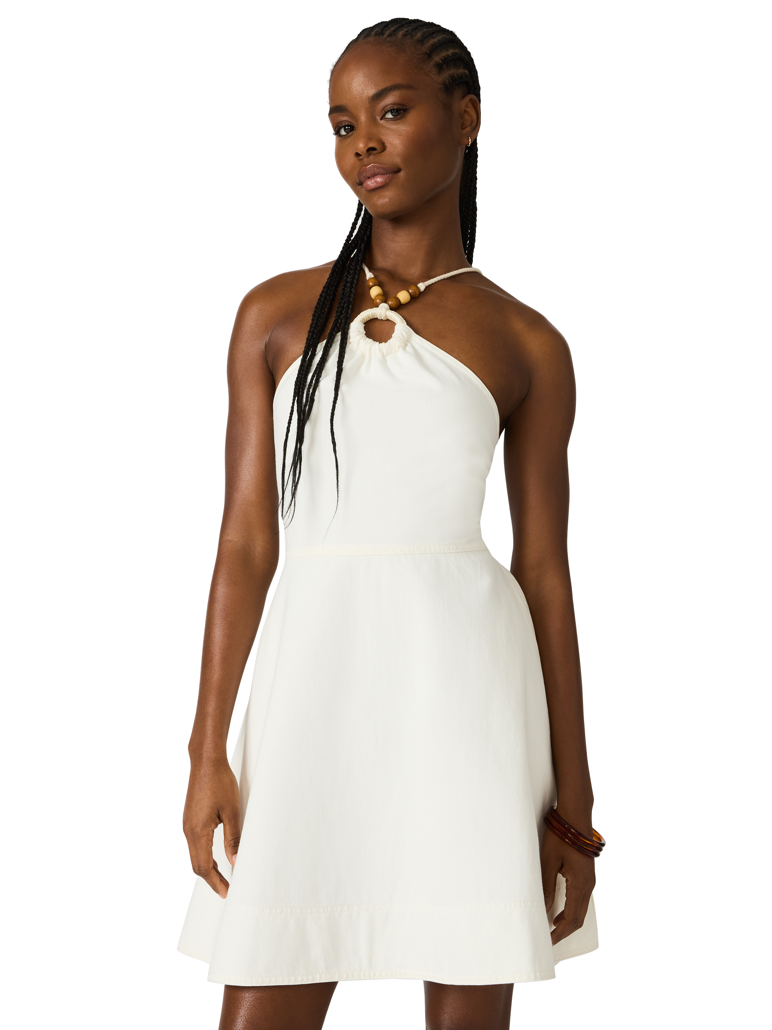 knee length dresses for ladies Monaco Contrast Mini Dress Medium / Nude main image 1