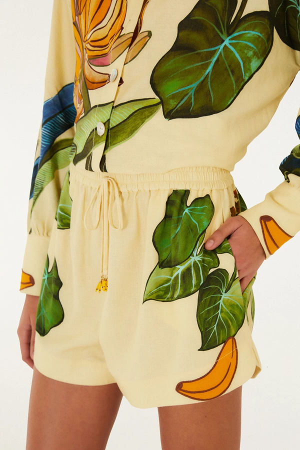 Banana Grapes Yellow Shorts