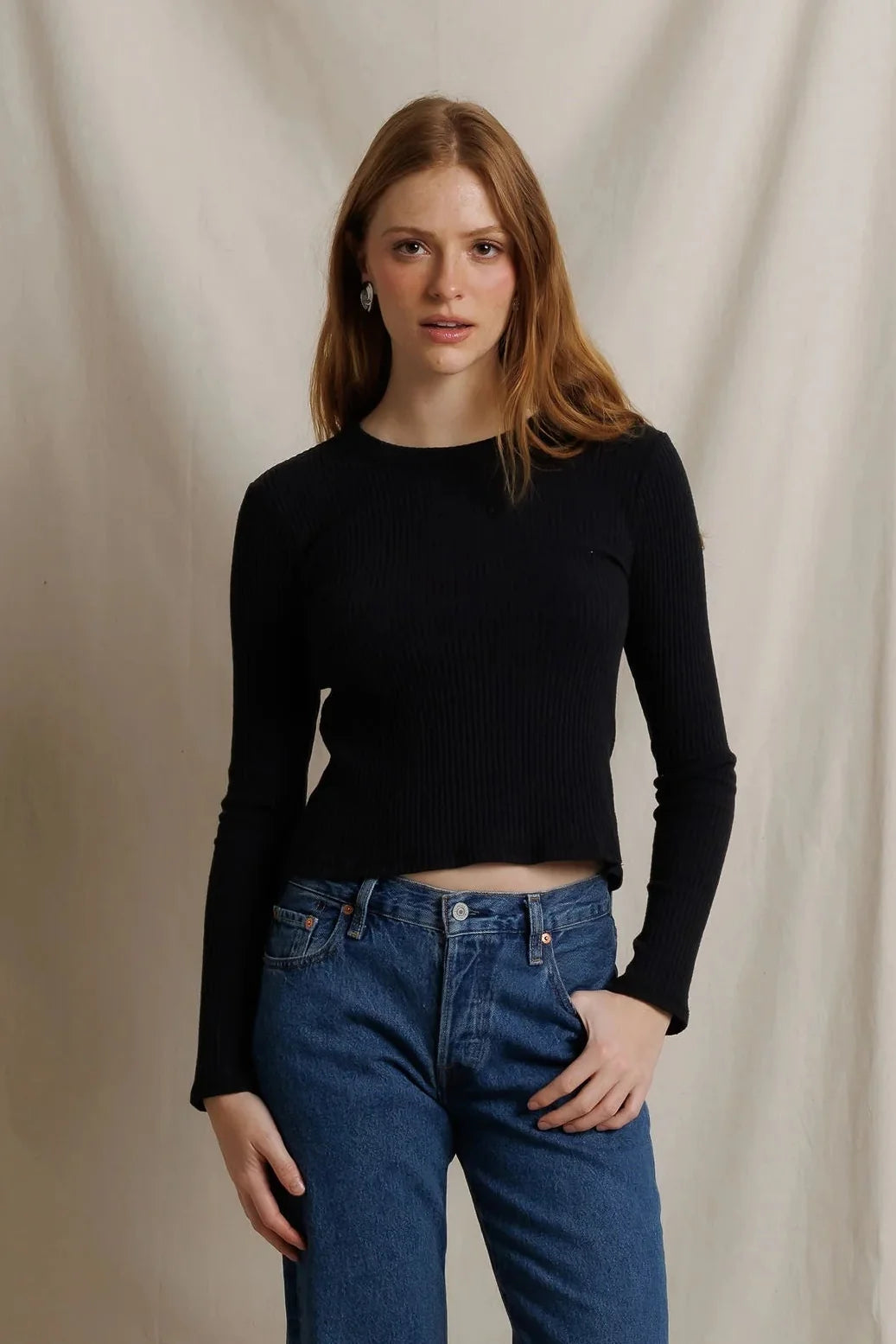 Flora Sweater Rib Long Sleeve Tee