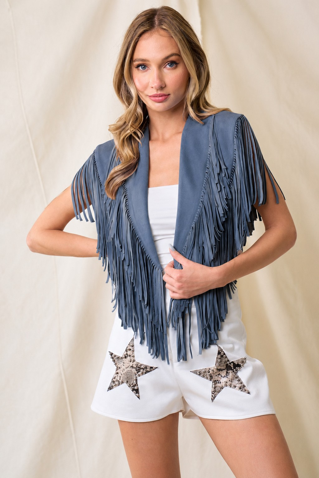 Western Fringe Suede Collar / Shrug