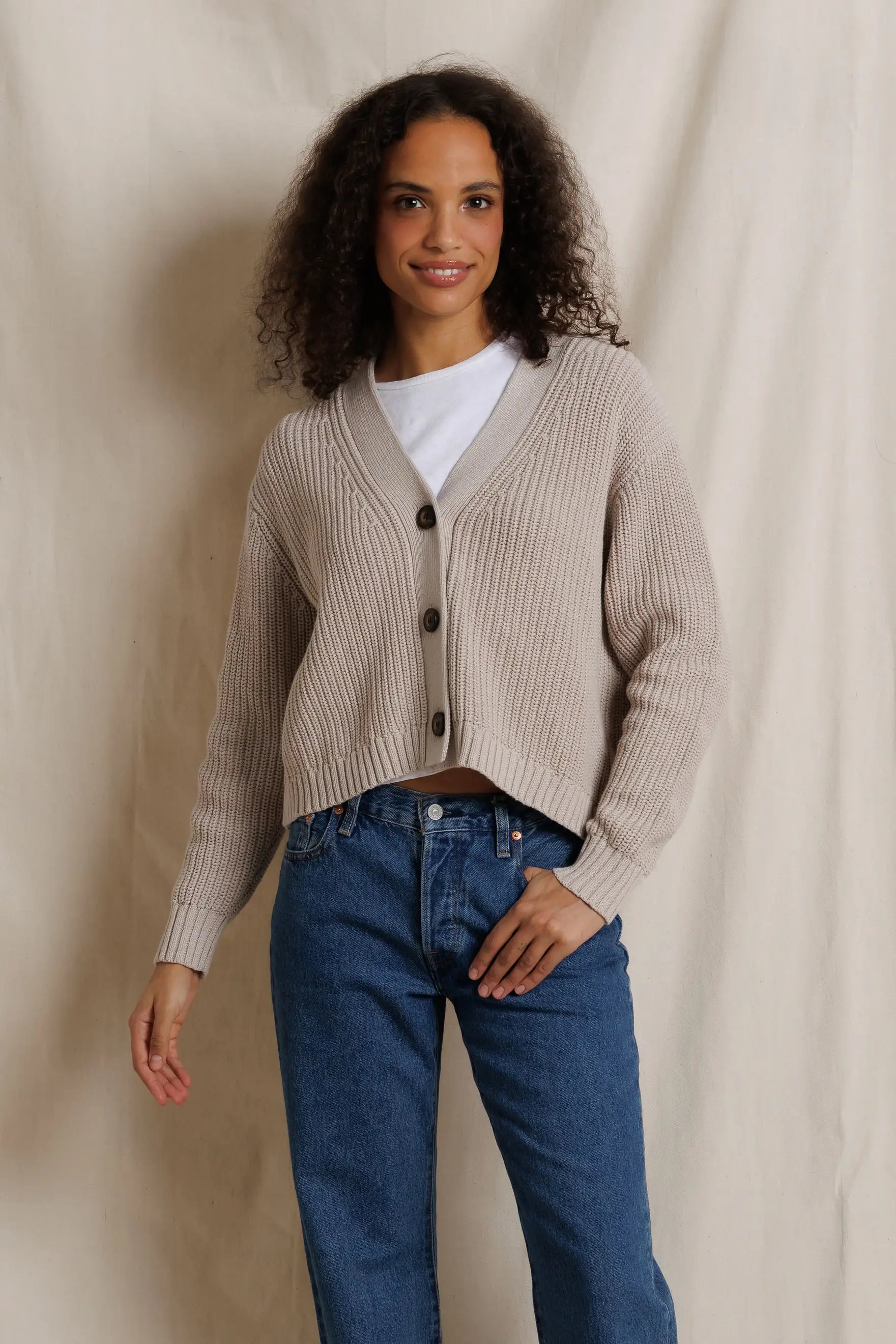 Greta Pointelle Sweater Cardigan
