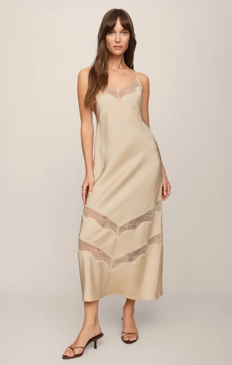 Bruna Lace Inset Midi Dress