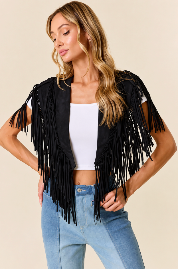 Western Fringe Suede Collar / Shrug