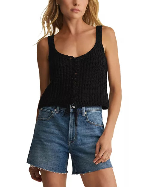 TATE LACE UP SWEATER TOP