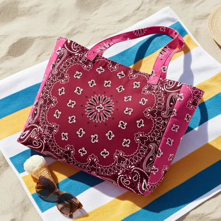 Bandana Print Canvas Tote