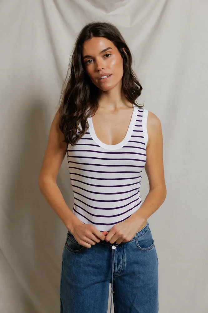 Khara Jersey Stripe Tank