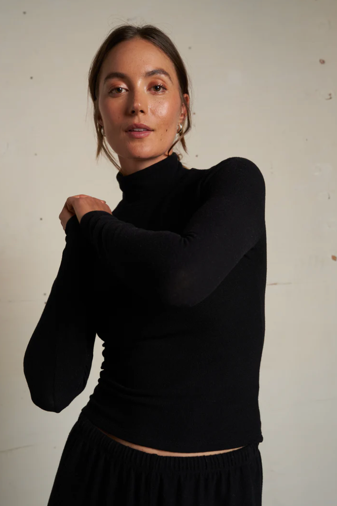Dana Brushed Sweater Jersey Turtleneck