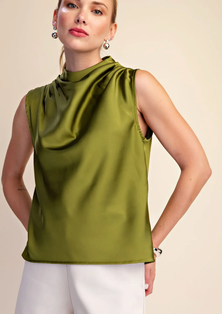 Mock-Neck Sleeveless Top