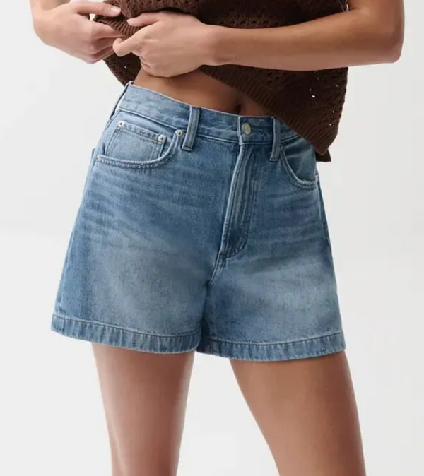 Saige High Rise A-line Short in Sail Away