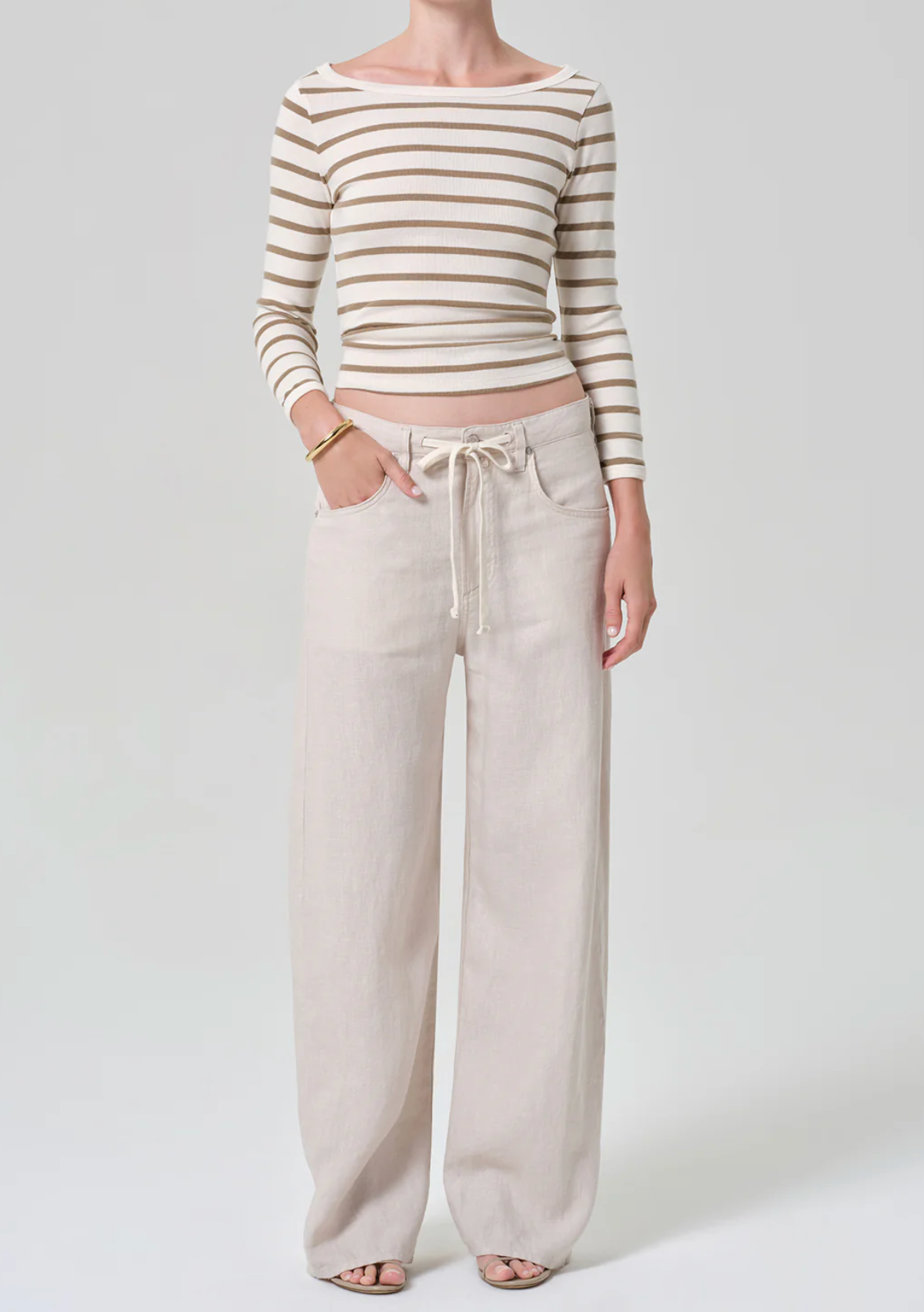 Brynn Drawstring Trouser in Linen