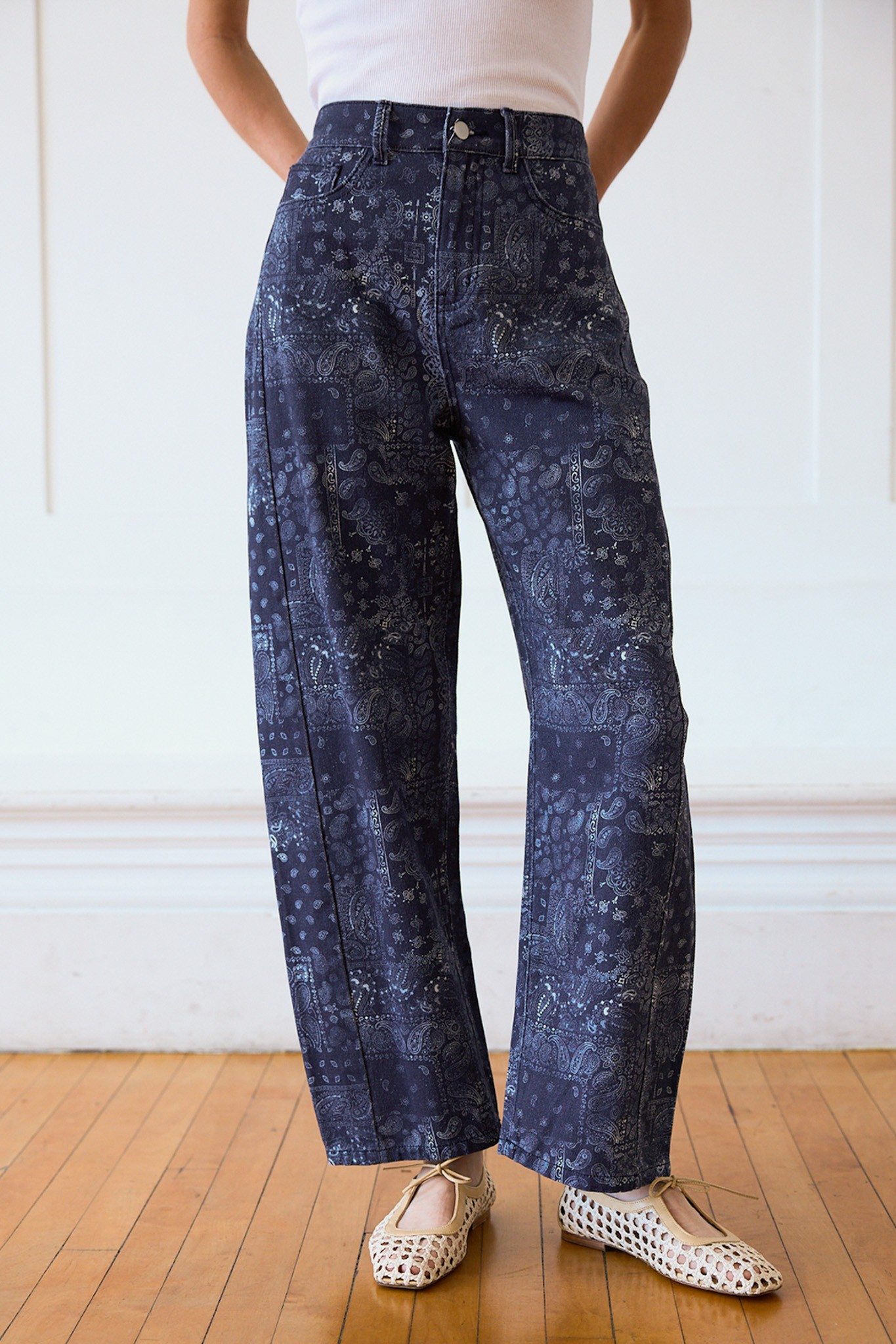 Washed Bandana Print Wide Leg Pants – II Brunettes
