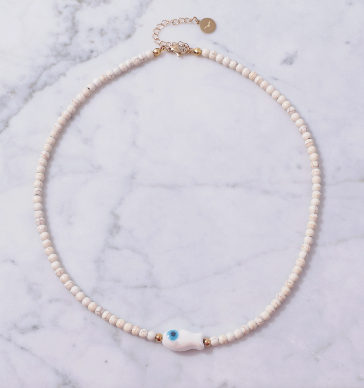 Good Luck Fish Bahama Wood Bead Necklace