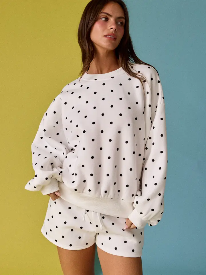 Small Polka Dot Fleece Set