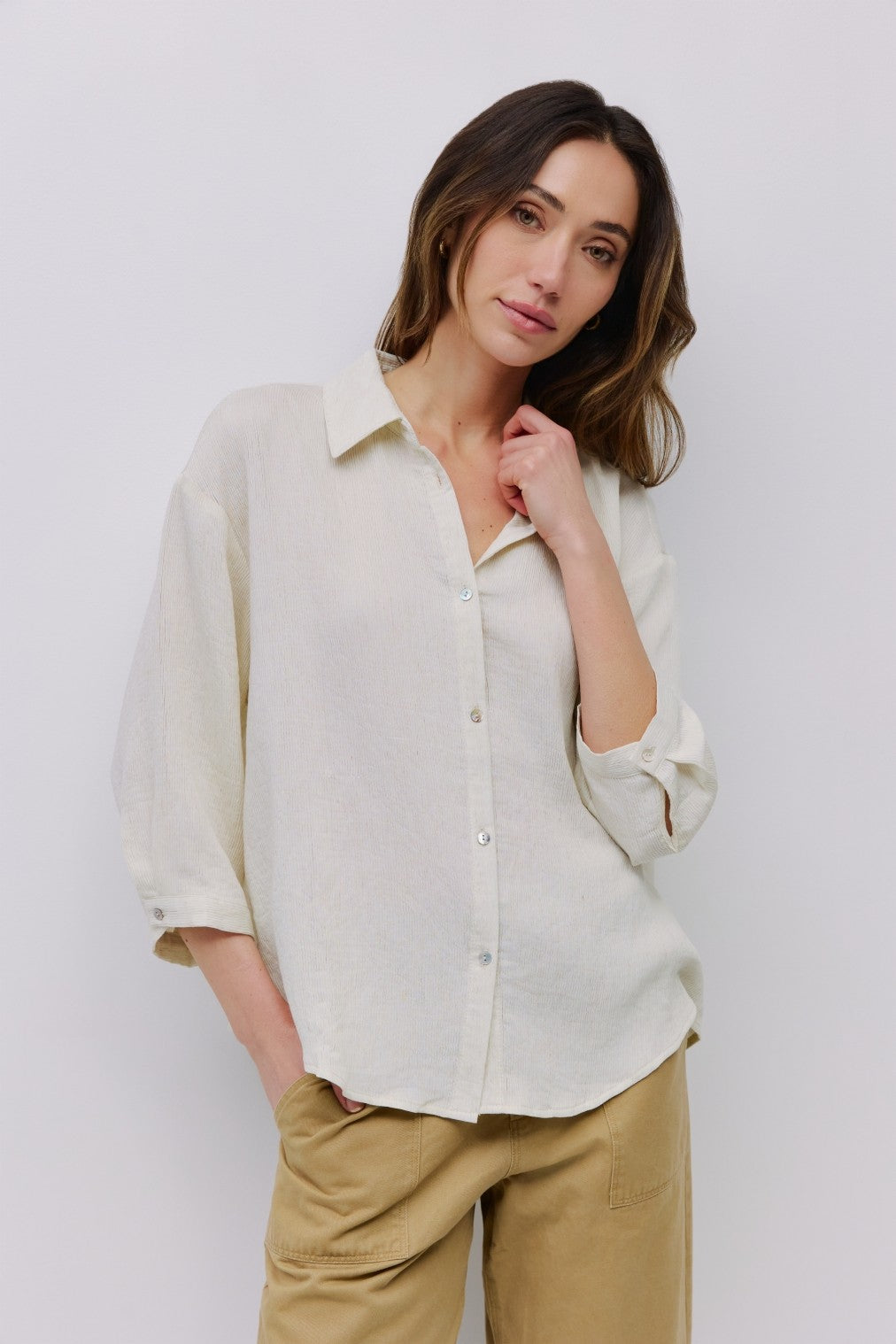 The Hunter Top | Textured Button-Down Shirt