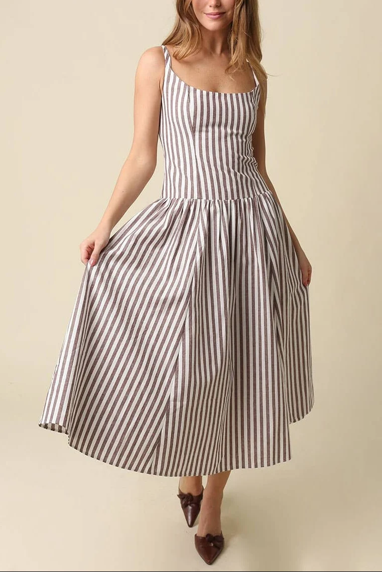 Janet Stripe Flare Maxi Dress