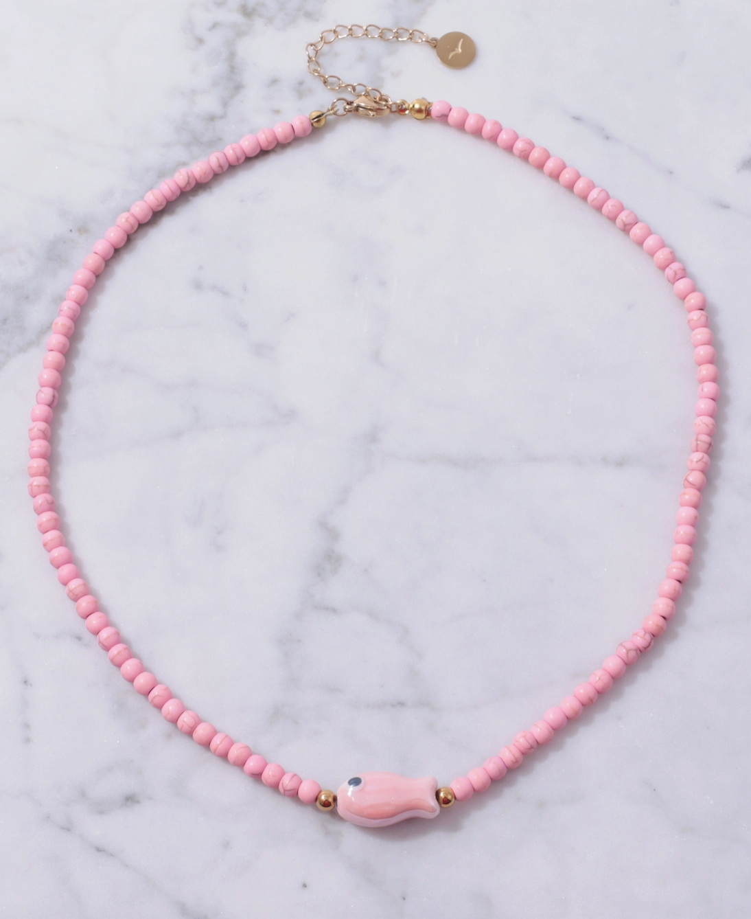 Good Luck Fish Bahama Wood Bead Necklace