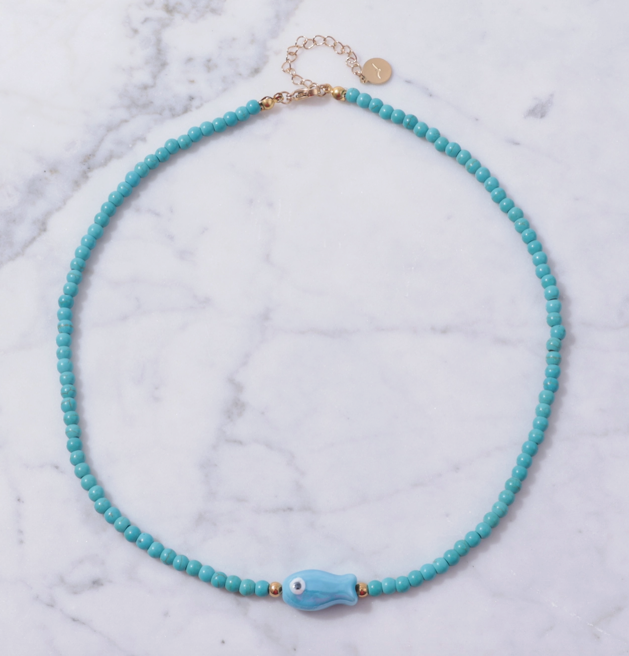 Good Luck Fish Bahama Wood Bead Necklace
