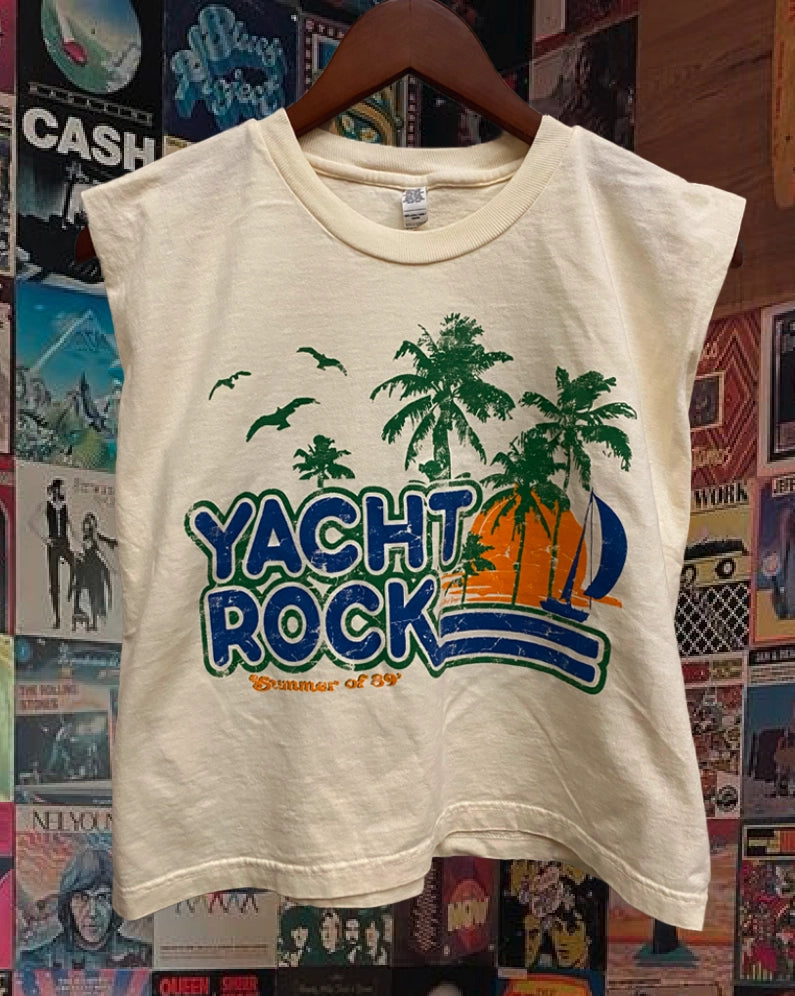 Yacht Rock Summer 89 Boxy Midriff Muscle Top